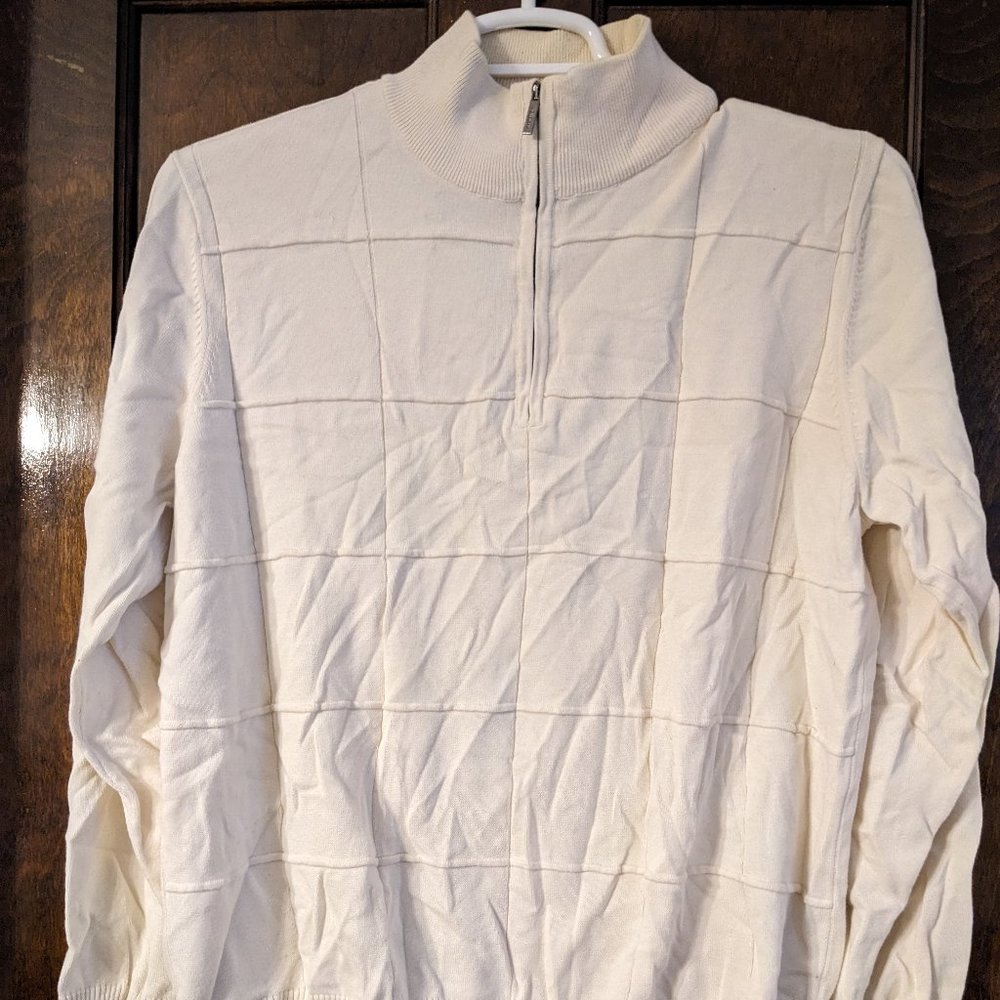 Cream Quarter Zip Sweater